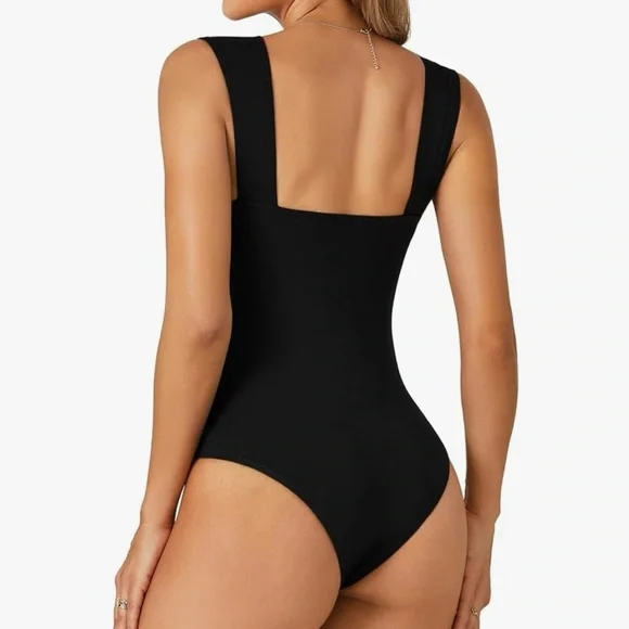 ReoRia Black Square Neck Bodysuit - Picture 5 of 5